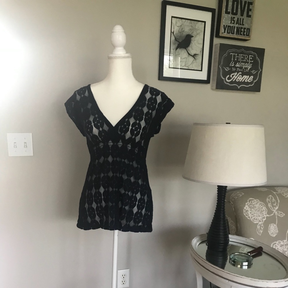 Eyeshadow Sheer Navy Shirt Size Small